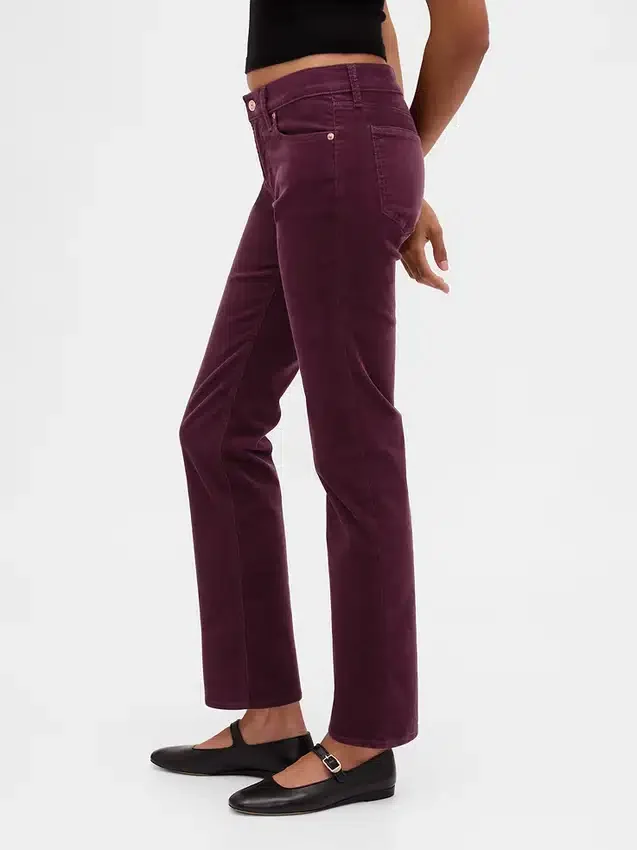 Corduroybroek met lage taille, slank en recht model in jaren '90-stijl