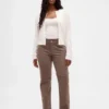 Corduroybroek met lage taille, slank en recht model in jaren '90-stijl