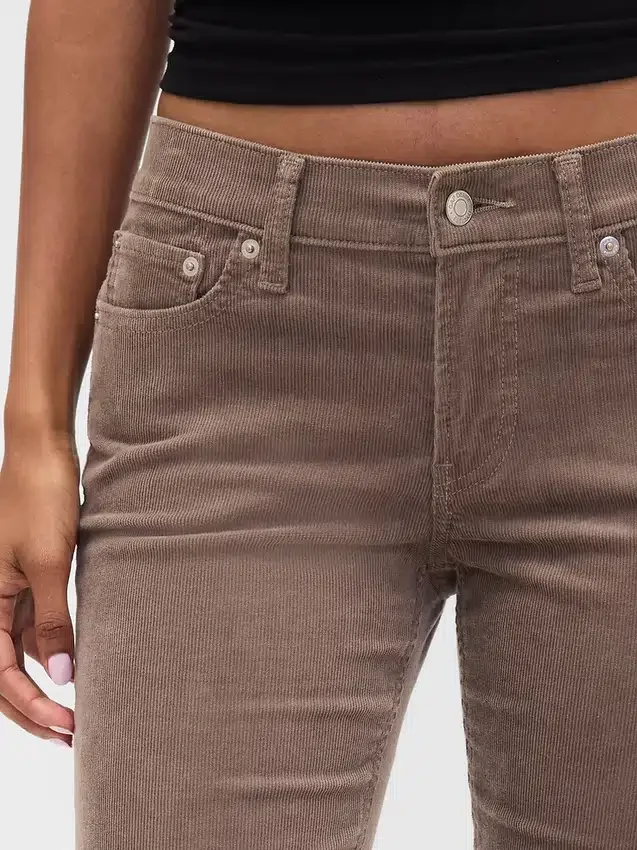 Corduroybroek met lage taille, slank en recht model in jaren '90-stijl