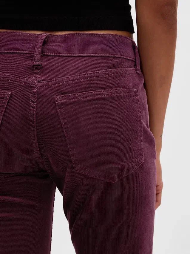 Corduroybroek met lage taille, slank en recht model in jaren '90-stijl