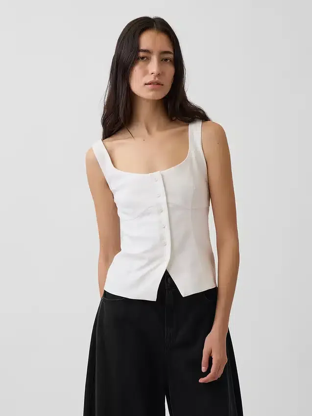 Corsetvest van linnenmix