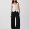 Corsetvest van linnenmix