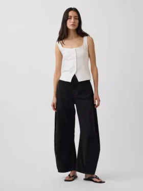 Corsetvest van linnenmix