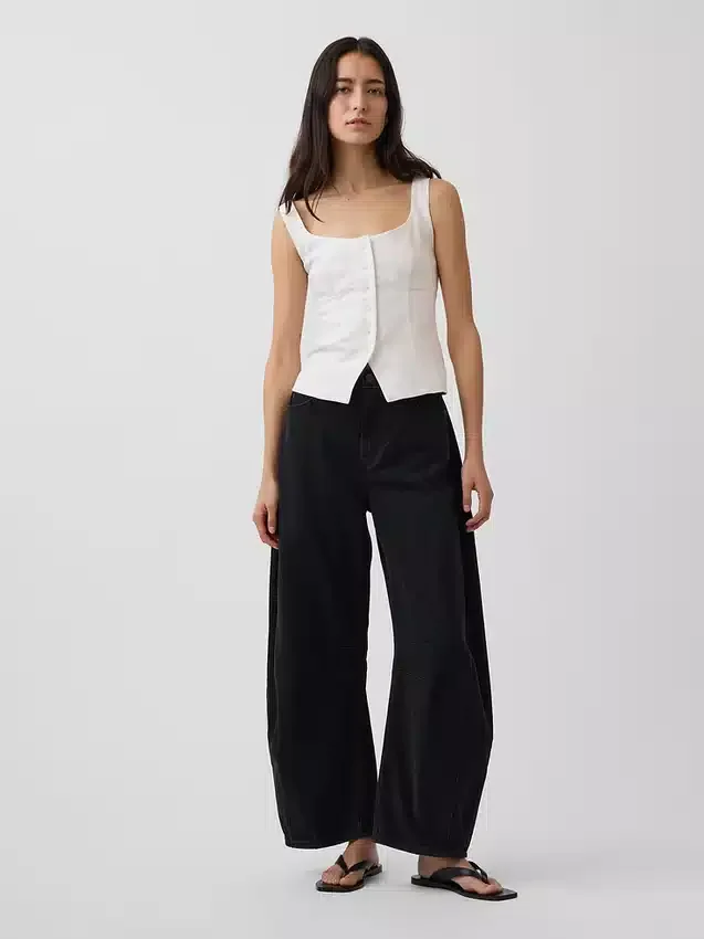 Corsetvest van linnenmix