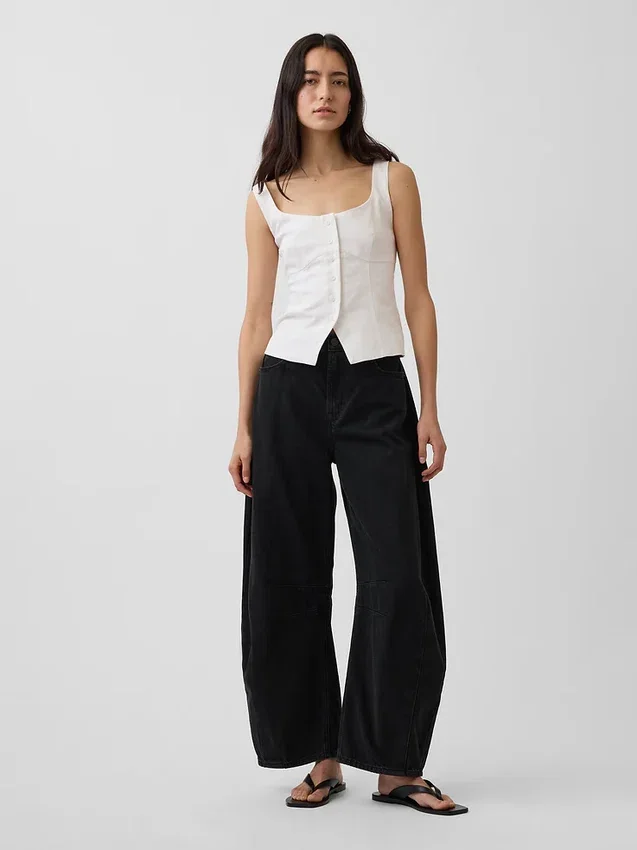Corsetvest van linnenmix