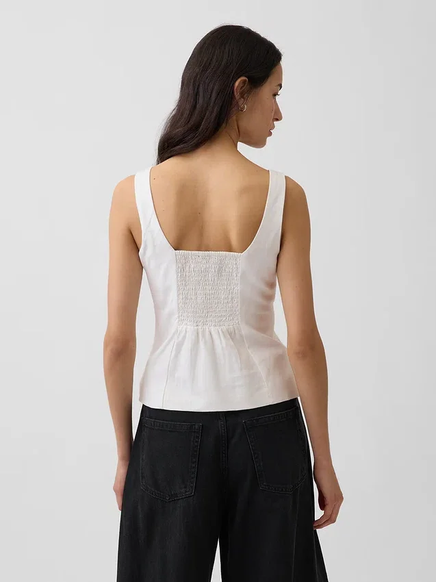 Corsetvest van linnenmix