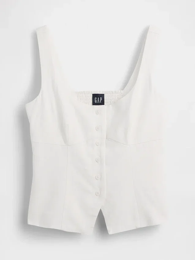 Corsetvest van linnenmix