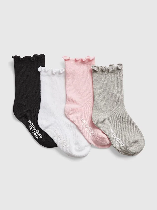 Crew-sokken met sla-rand voor peuters (4-pack)