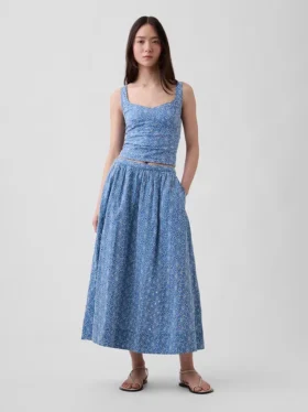 Maxirok met hoge taille en oogjes