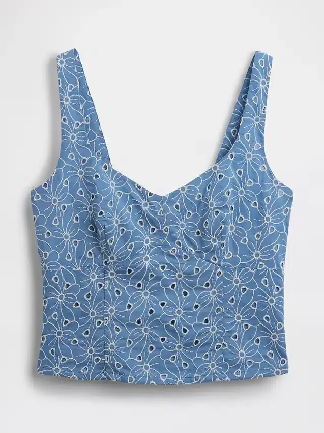 Crop-bustiertop met oogjes