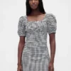 Crop-corsettop met pofmouwjes van linnenmix