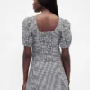 Crop-corsettop met pofmouwjes van linnenmix