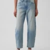 Crop-jeans met hoge taille en wijd uitlopende pijpen