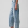 Crop-jeans met hoge taille en wijd uitlopende pijpen