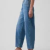 Crop-jeans met hoge taille en wijd uitlopende pijpen