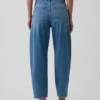 Crop-jeans met hoge taille en wijd uitlopende pijpen
