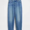 Crop-jeans met hoge taille en wijd uitlopende pijpen