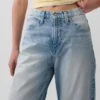 Crop-jeans met hoge taille en wijd uitlopende pijpen