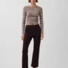 Crop-kickbroek met hoge taille van dubbel gebreid materiaal