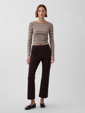 Crop-kickbroek met hoge taille van dubbel gebreid materiaal