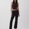 Crop-kickbroek met hoge taille van dubbel gebreid materiaal