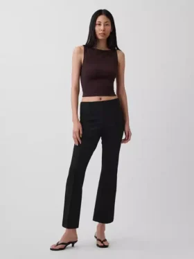 Crop-kickbroek met hoge taille van dubbel gebreid materiaal