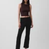 Crop-kickbroek met hoge taille van dubbel gebreid materiaal