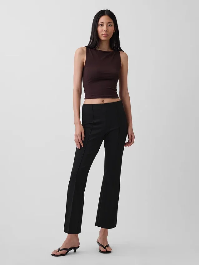 Crop-kickbroek met hoge taille van dubbel gebreid materiaal