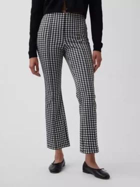 Crop-kickbroek met hoge taille van dubbel gebreid materiaal