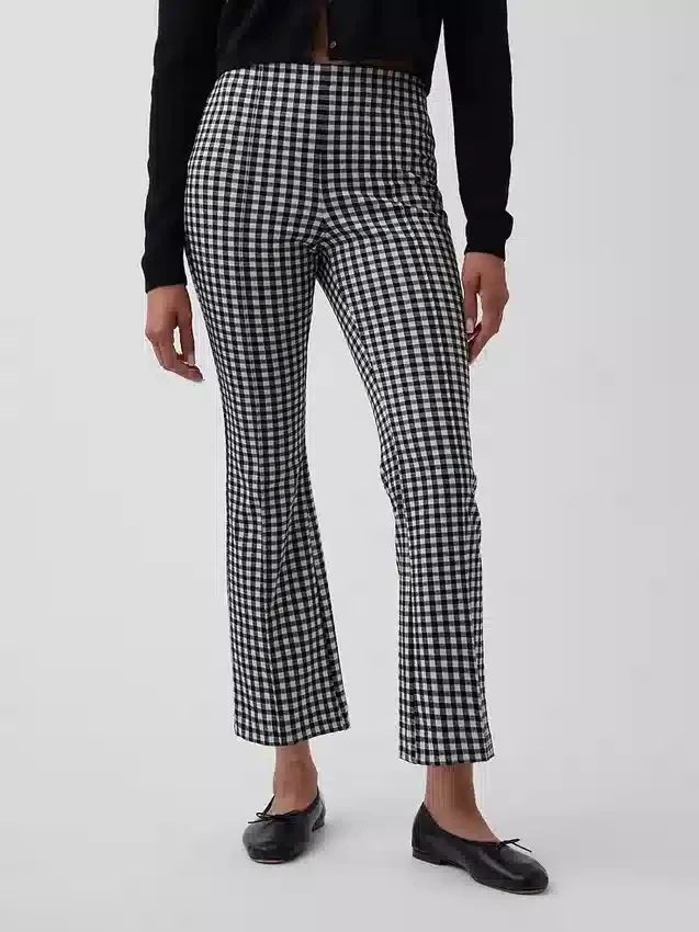 Crop-kickbroek met hoge taille van dubbel gebreid materiaal