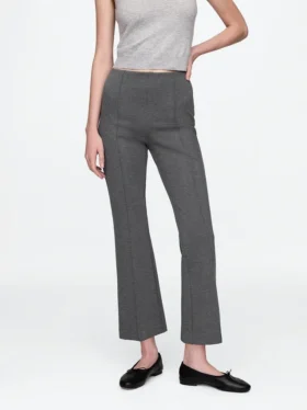 Crop-kickbroek met hoge taille van dubbel gebreid materiaal