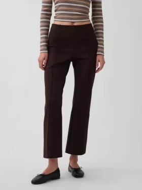 Crop-kickbroek met hoge taille van dubbel gebreid materiaal