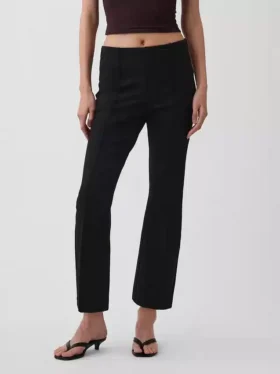 Crop-kickbroek met hoge taille van dubbel gebreid materiaal