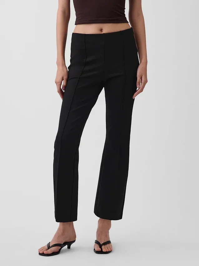 Crop-kickbroek met hoge taille van dubbel gebreid materiaal