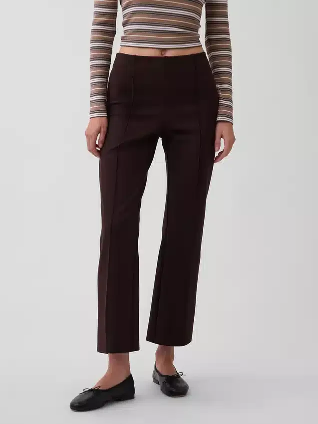 Crop-kickbroek met hoge taille van dubbel gebreid materiaal