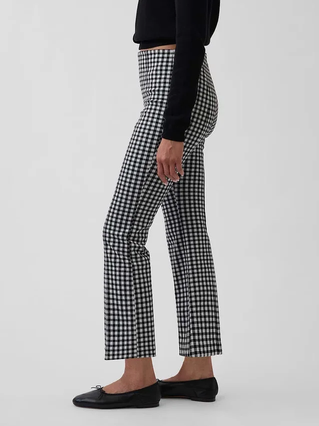 Crop-kickbroek met hoge taille van dubbel gebreid materiaal