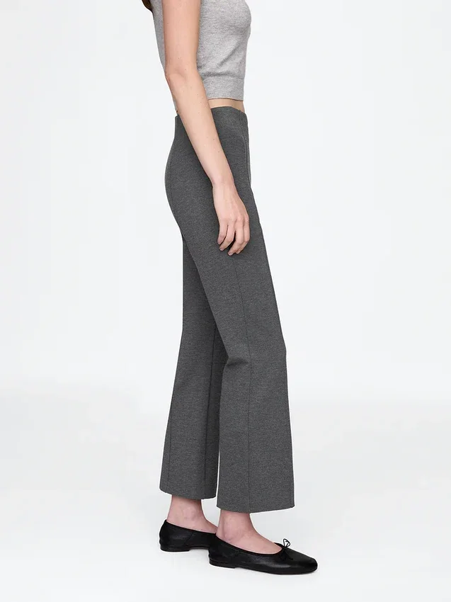 Crop-kickbroek met hoge taille van dubbel gebreid materiaal