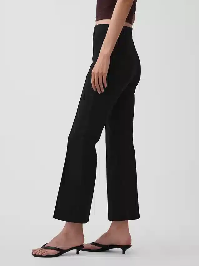 Crop-kickbroek met hoge taille van dubbel gebreid materiaal
