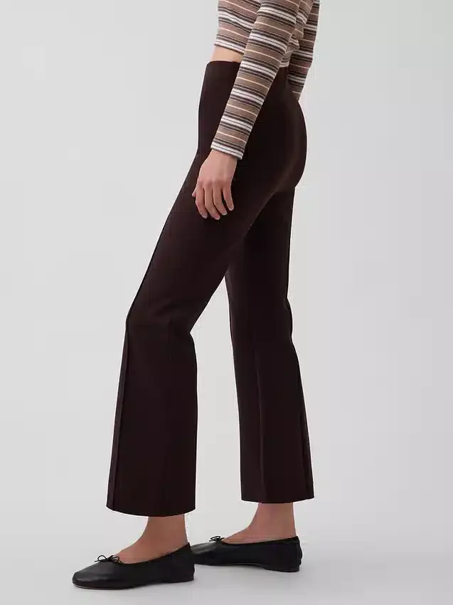 Crop-kickbroek met hoge taille van dubbel gebreid materiaal