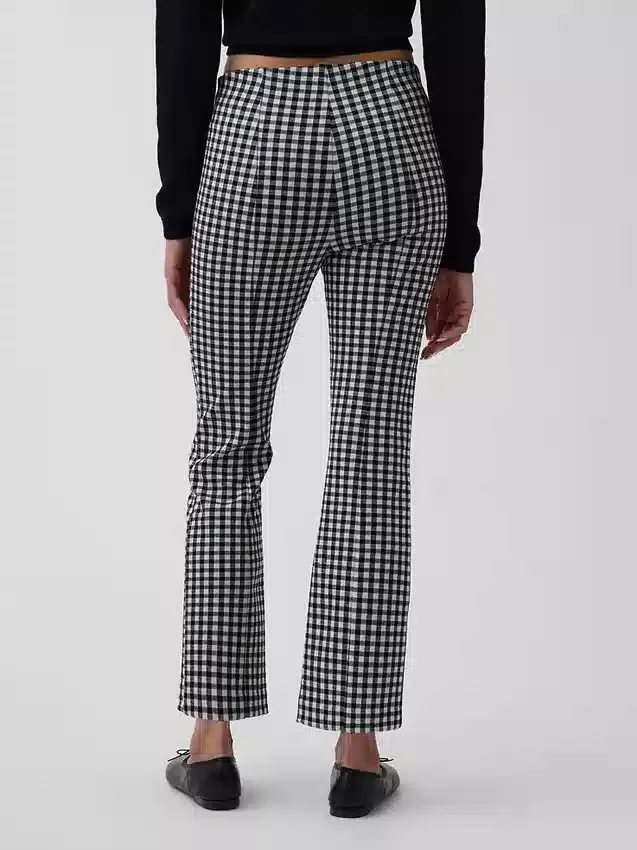 Crop-kickbroek met hoge taille van dubbel gebreid materiaal