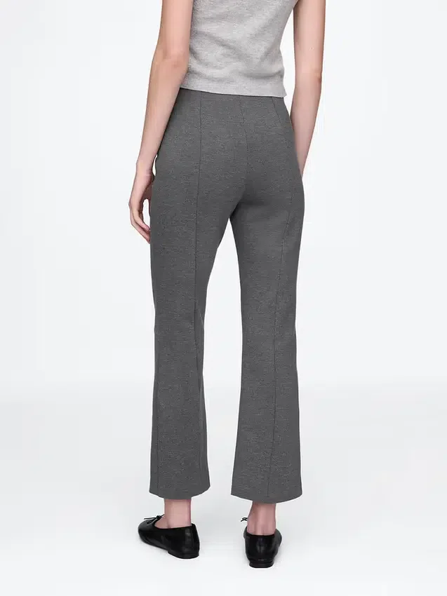 Crop-kickbroek met hoge taille van dubbel gebreid materiaal