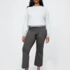 Crop-kickbroek met hoge taille van dubbel gebreid materiaal