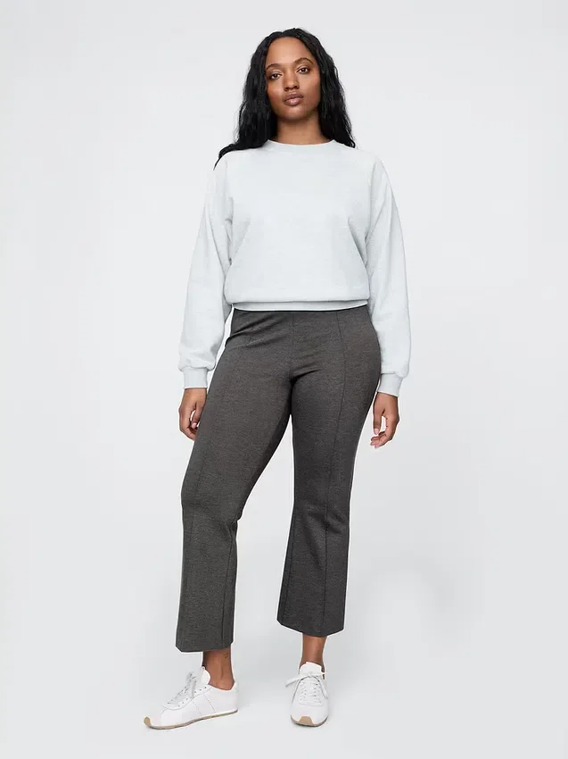 Crop-kickbroek met hoge taille van dubbel gebreid materiaal