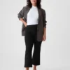 Crop-kickbroek met hoge taille van dubbel gebreid materiaal