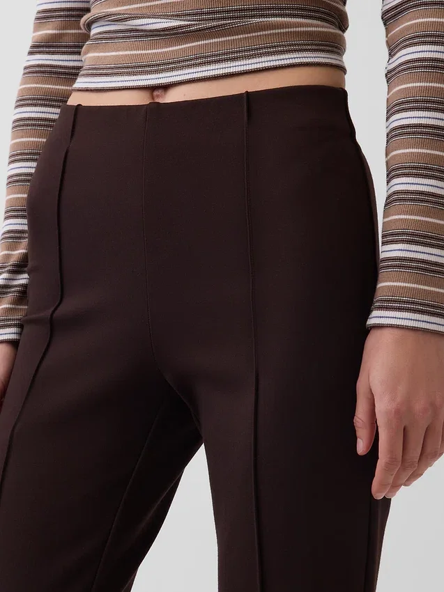 Crop-kickbroek met hoge taille van dubbel gebreid materiaal