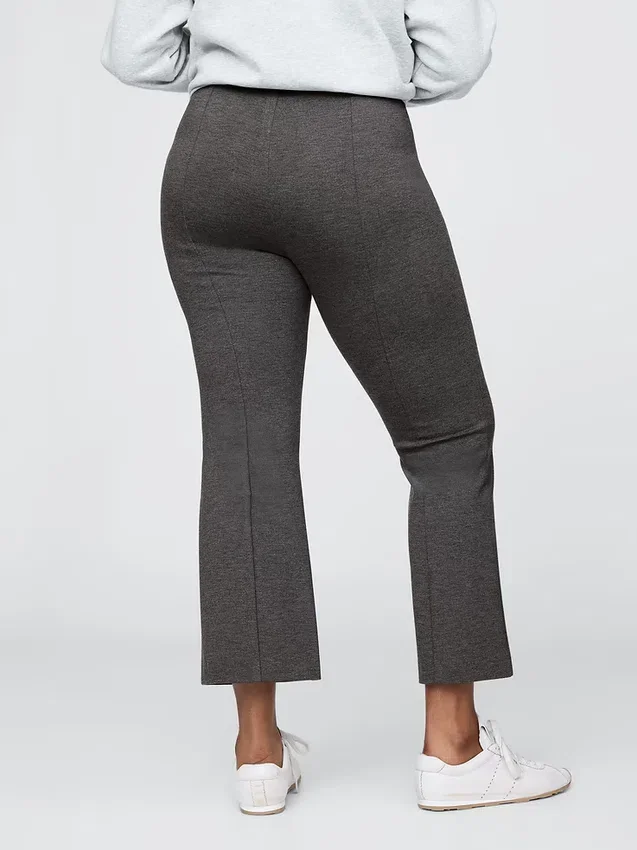 Crop-kickbroek met hoge taille van dubbel gebreid materiaal