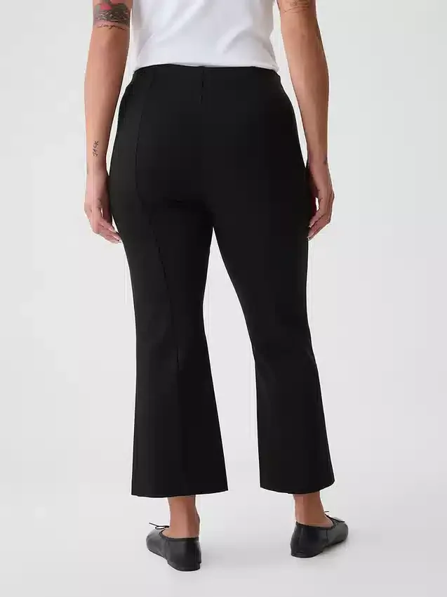 Crop-kickbroek met hoge taille van dubbel gebreid materiaal