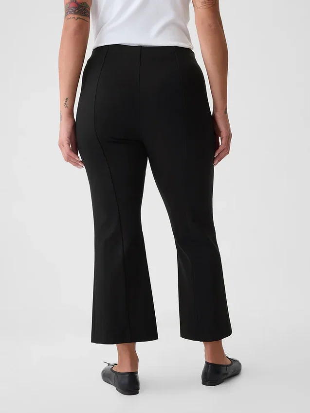 Crop-kickbroek met hoge taille van dubbel gebreid materiaal