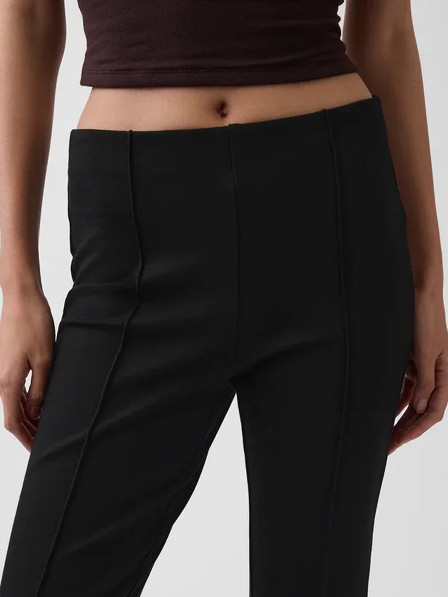 Crop-kickbroek met hoge taille van dubbel gebreid materiaal