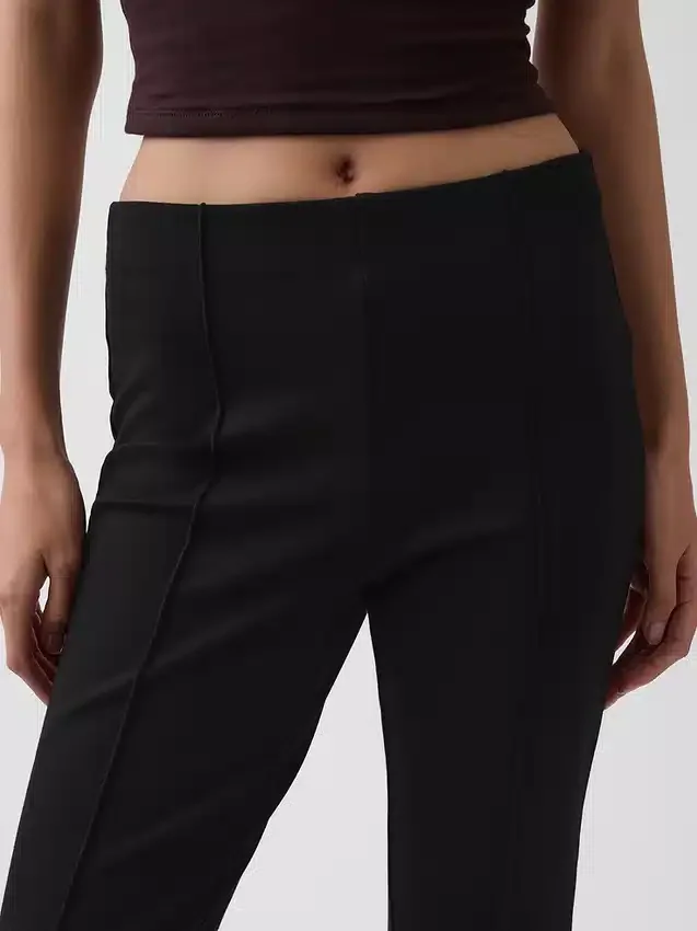 Crop-kickbroek met hoge taille van dubbel gebreid materiaal